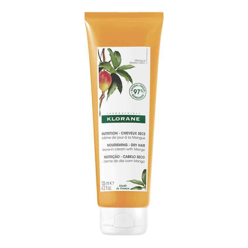 Klorane Mango Leave-in Cream Dry Hair bezoplachový krém pro výživu a hydrataci 125 ml