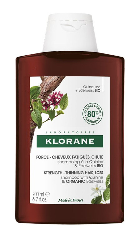 Klorane Chinin & Bio Protěž Alpská posilující šampon proti vypadávání vlasů 200 ml