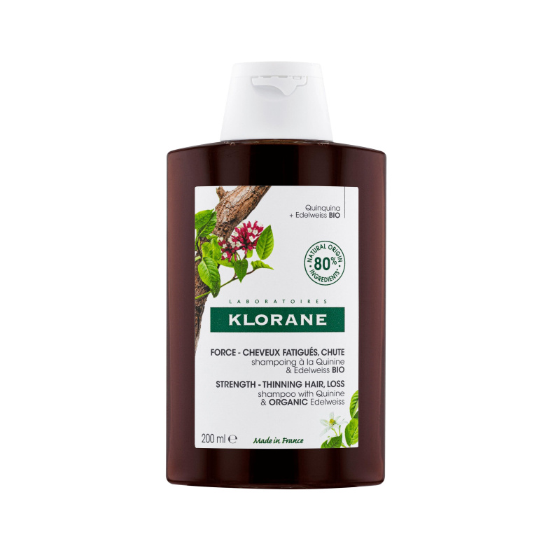Klorane Chinin & Bio Protěž Alpská posilující šampon proti vypadávání vlasů 200 ml