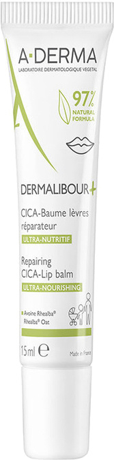 A-Derma Dermalibour+ vyživující balzám na rty s hydratačním účinkem 15 ml