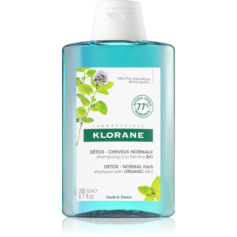 Klorane Bio Máta Vodní čisticí detoxikační šampon pro normální vlasy 200 ml