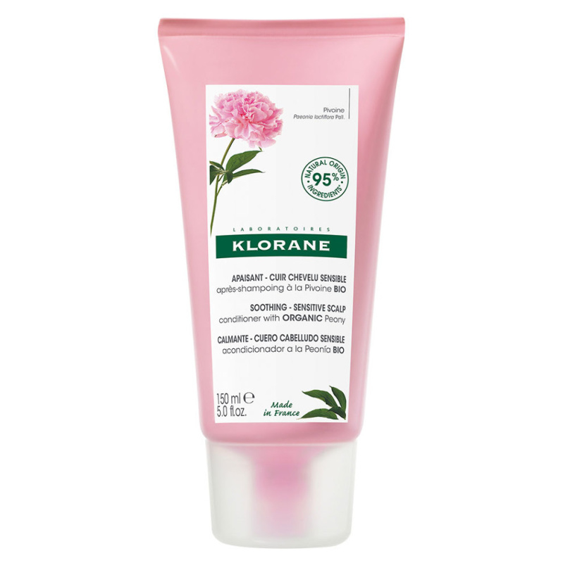 Klorane Pivoňka Soothing Sensitive Hair Scalp Conditioner balzám na vlasy pro citlivou pokožku hlavy 150 ml