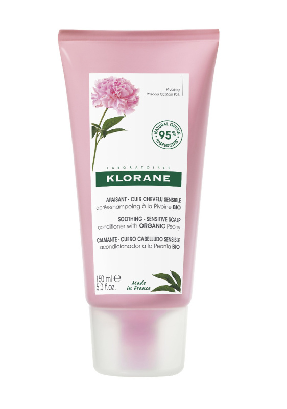 Klorane Pivoňka Soothing Sensitive Hair Scalp Conditioner balzám na vlasy pro citlivou pokožku hlavy 150 ml