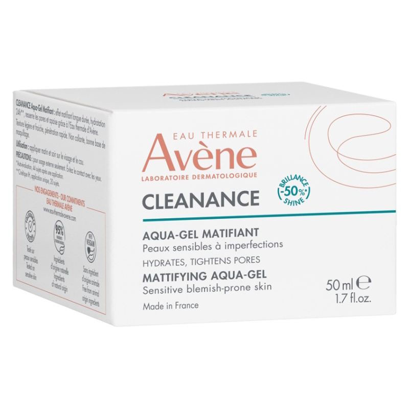 Avène Cleanance Mattifying Aqua-Gel zmatňující a hydratační gelový krém pro mastnou a smíšenou pleť 50 ml