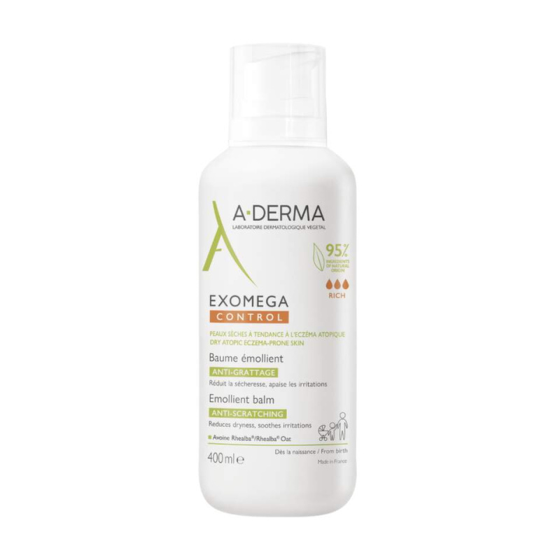 A-Derma Exomega Control Emollient Balm balzám pro citlivou a suchou pleť 400 ml