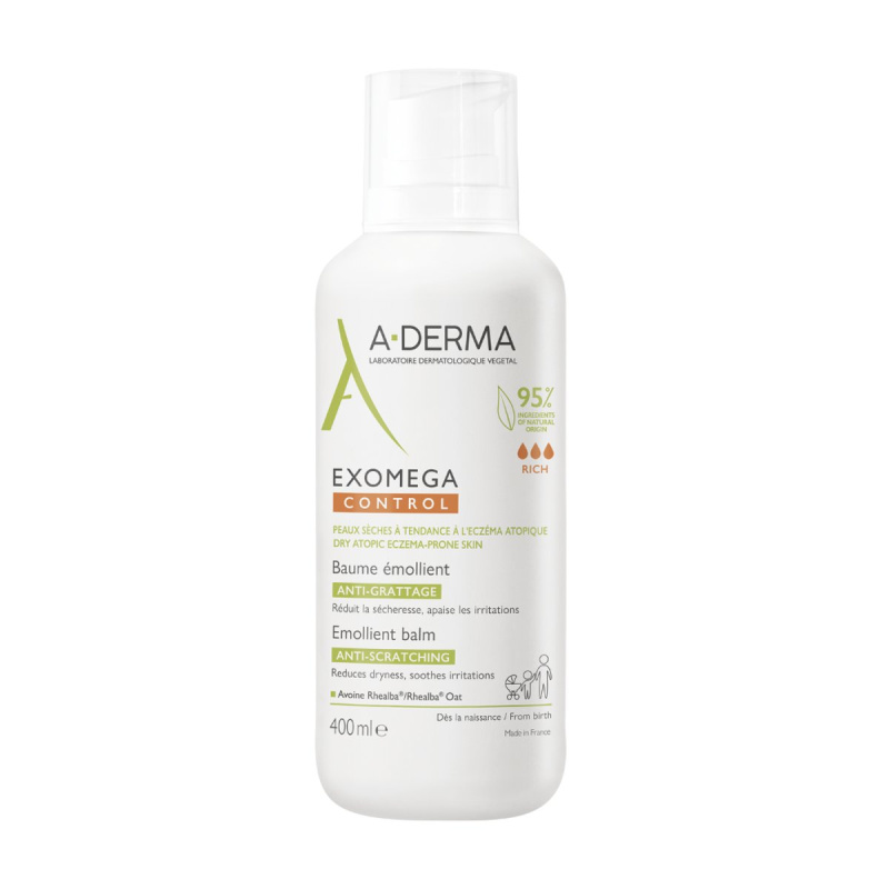 A-Derma Exomega Control Emollient Balm balzám pro citlivou a suchou pleť 400 ml