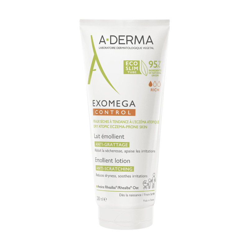 A-Derma Exomega Control Emollient Lotion tělové mléko proti podráždění a svědění pokožky 200 ml