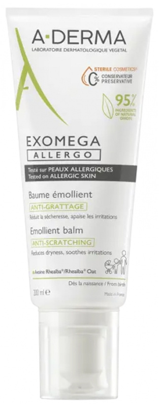 A-Derma Exomega Control Allergo hydratační krém pro posílení ochranné bariéry citlivé a atopické pokožky 200 ml
