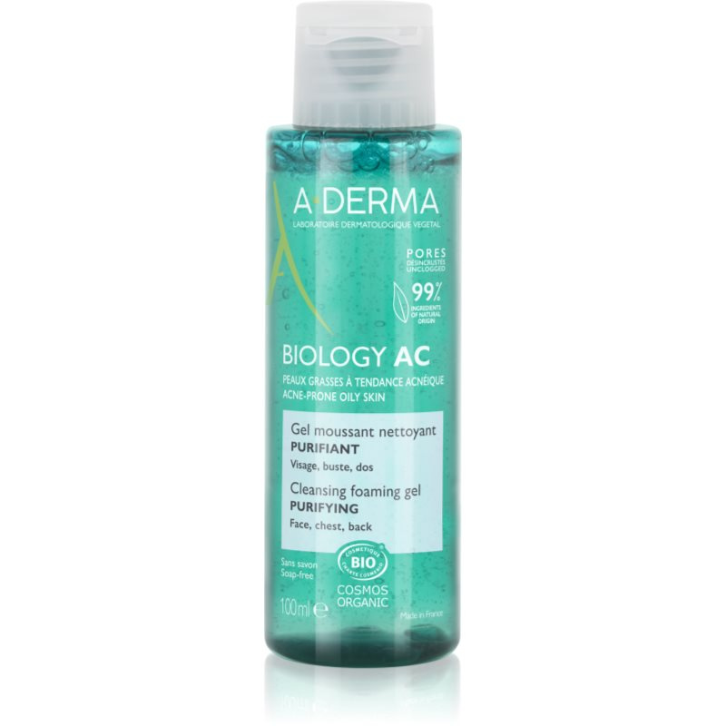 A-Derma Biology AC čisticí pěnivý gel pro mastnou a smíšenou pleť 100 ml