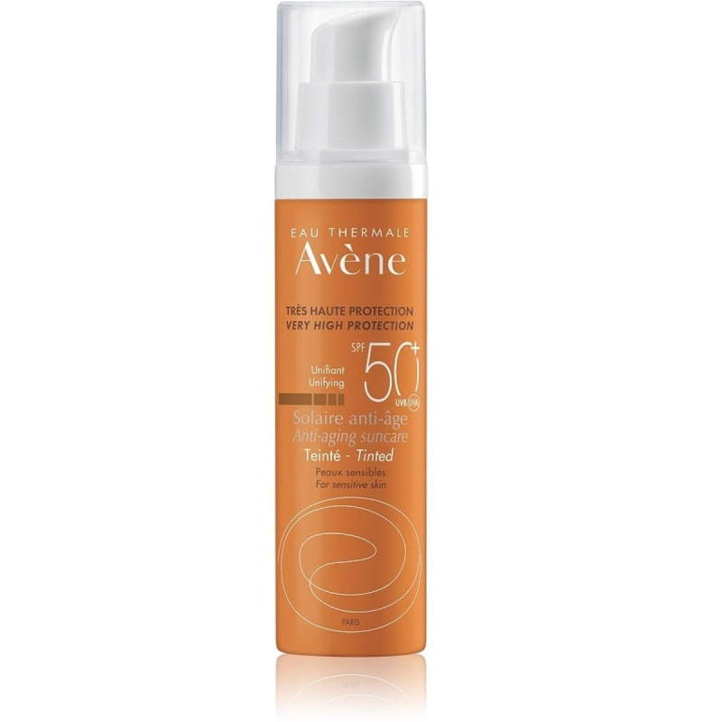 Avène Sun Anti-Aging Suncare Tinted ochranný tónovaný fluid na obličej proti pigmentovým skvrnám SPF 50+ 50 ml