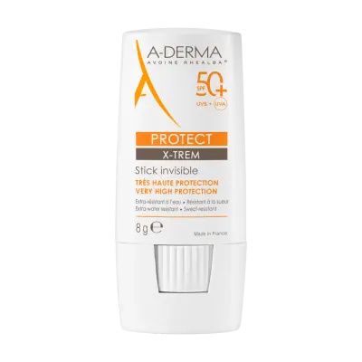 A-Derma Protect X-Trem Invisible Stick ochranná tyčinka na citlivá místa SPF 50+ 8 g