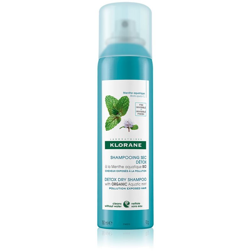 Klorane Bio Máta Vodní suchý šampon pro vlasy vystavené znečištěnému ovzduší 150 ml