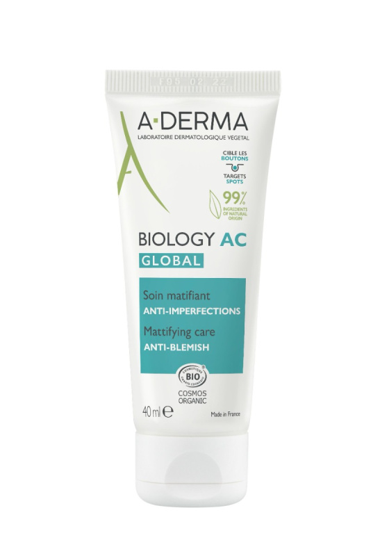 A-Derma Biology AC zmatňující péče proti nedokonalostem pleti 40 ml