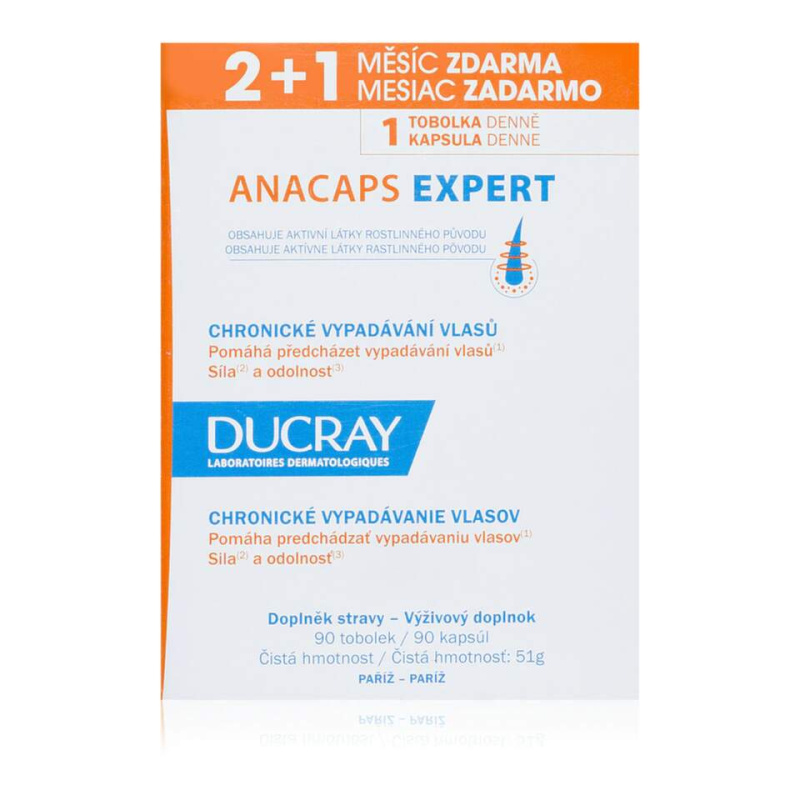 DUCRAY Anacaps Expert-chronické vypadávání vlasů 90 kusů