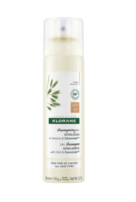 Klorane Oves jemný suchý šampon pro tmavé vlasy 150 ml