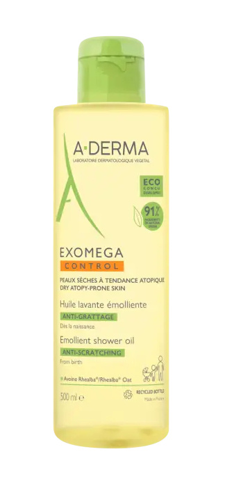 A-Derma Exomega Control Emollient shower oil zvláčňující sprchový olej pro suchou až atopickou pokožku 500 ml