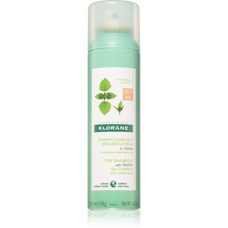 Klorane Kopřiva suchý šampon pro mastné tmavé vlasy 150 ml