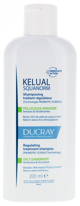 Ducray Kelual Squanorm Regulating Treatment Shampoo Oily Dandruff šampon proti mastným lupům 200 ml