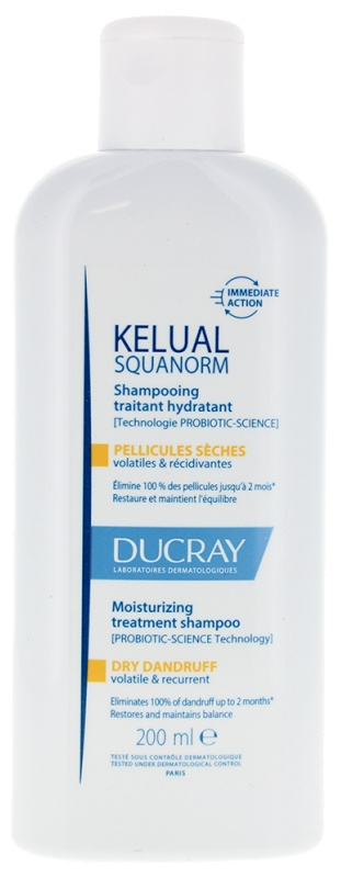 Ducray Kelual Squanorm Moisturizing Treatment Shampoo Dry Dandruff šampon proti suchým lupům 200 ml