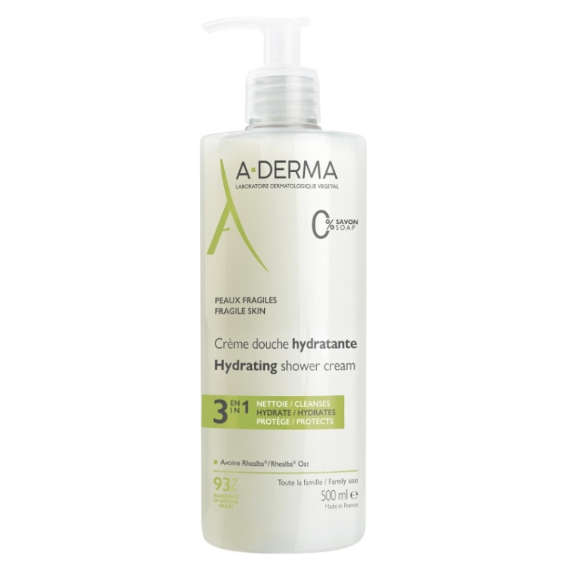 A-Derma Hydra-Protective extra jemný sprchový gel pro celou rodinu 500 ml