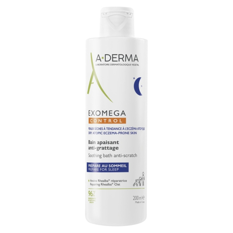 A-Derma Exomega Control Soothing Bath Anti-Scratch zklidňující koupel proti podráždění a svědění pokožky 200 ml