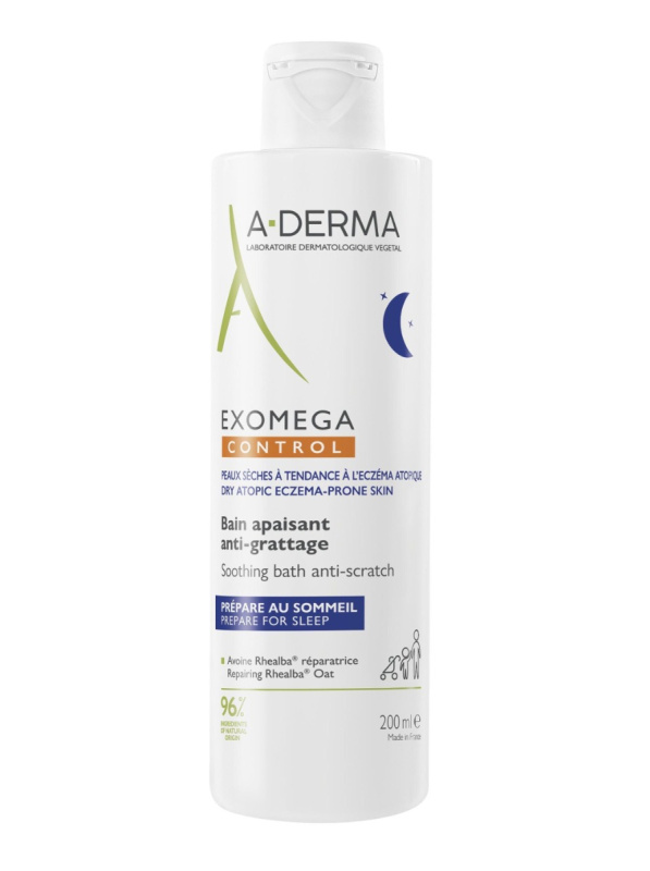 A-Derma Exomega Control Soothing Bath Anti-Scratch zklidňující koupel proti podráždění a svědění pokožky 200 ml