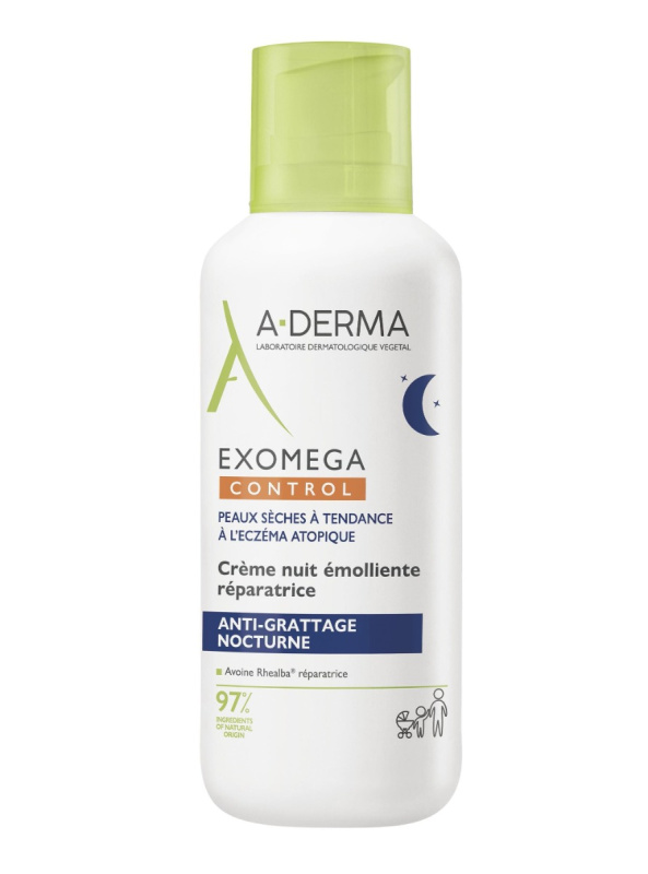 A-Derma Exomega Control Repairing Emollient Night Cream regenerační noční krém proti škrábání 400 ml