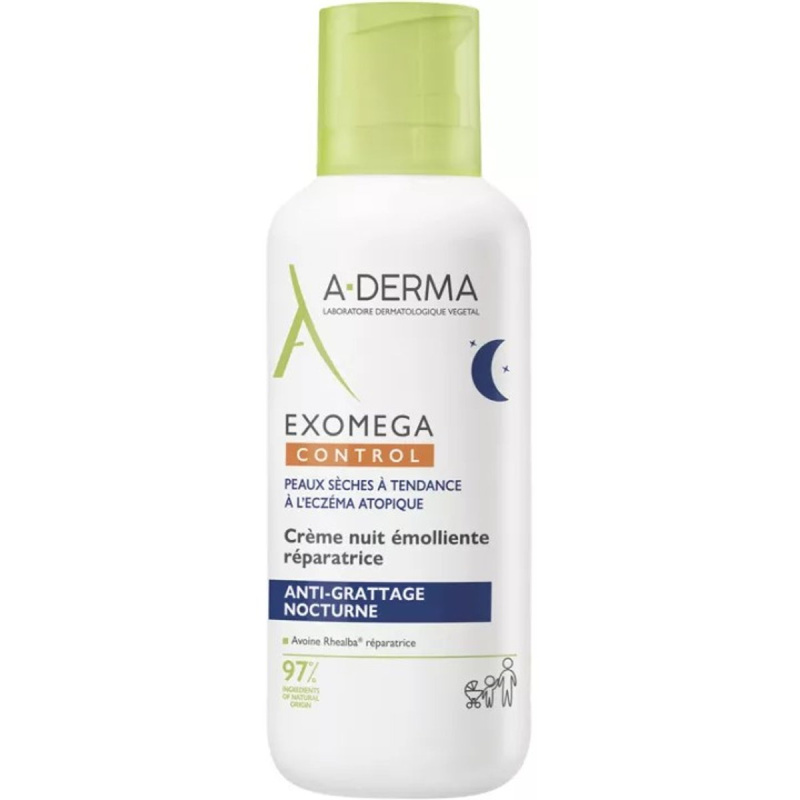 A-Derma Exomega Control Repairing Emollient Night Cream regenerační noční krém proti škrábání 400 ml