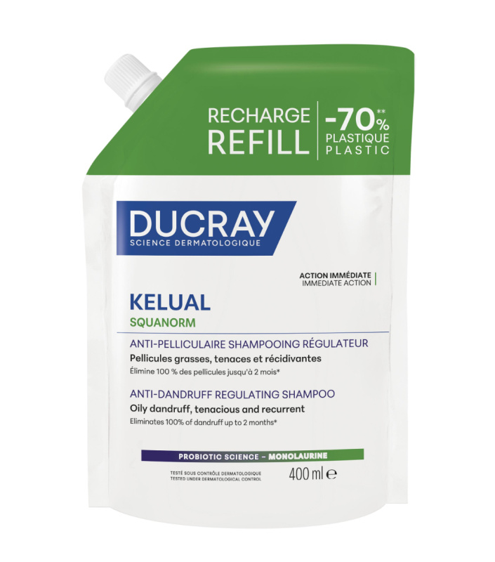 DUCRAY Kelual Squanorm regulační šampon proti mastným lupům náplň 400 ml