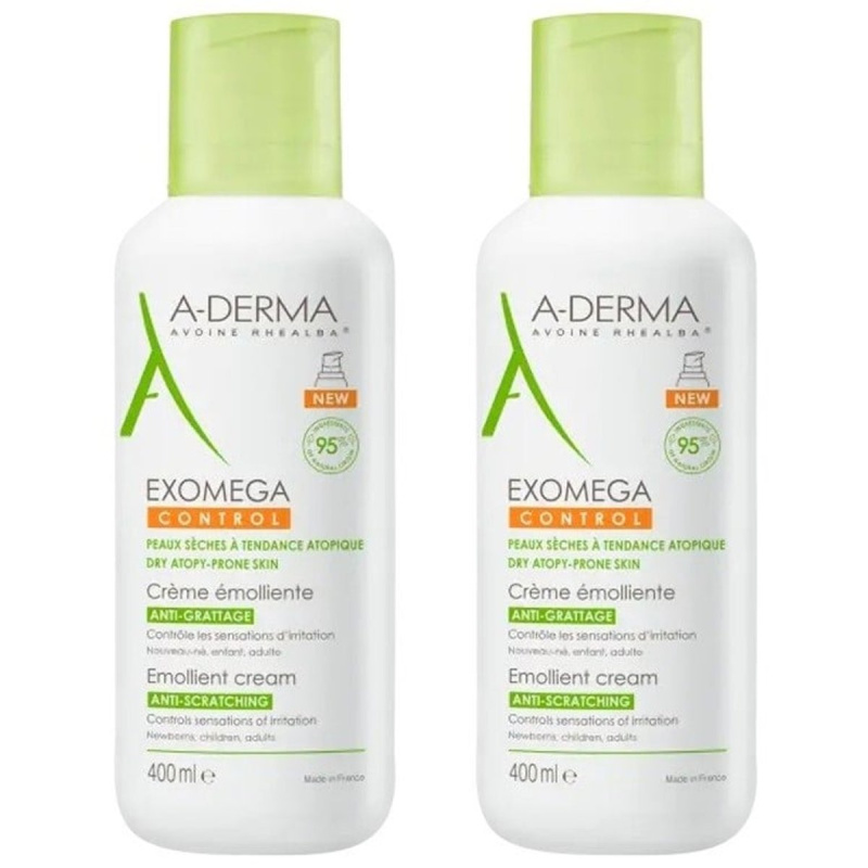 A-DERMA Exomega CONTROL Emolienční krém 2x400ml DUO