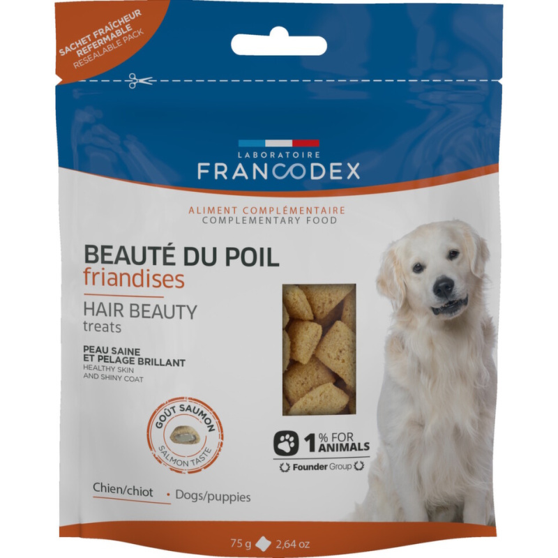 Francodex Pochoutka Hair Beauty pro psy a šťěňata  75g