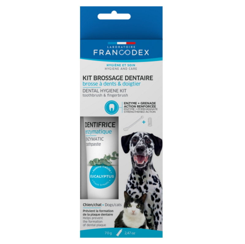 Francodex Dental Kit zubní pasta 70g+kartáček pes 1 ks