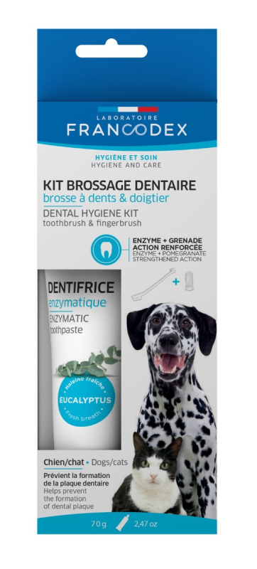 Francodex Dental Kit zubní pasta 70g+kartáček pes 1 ks