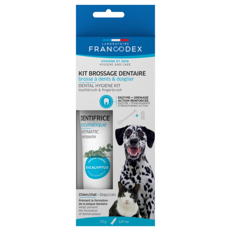Francodex Dental Kit zubní pasta 70g+kartáček pes 1 ks