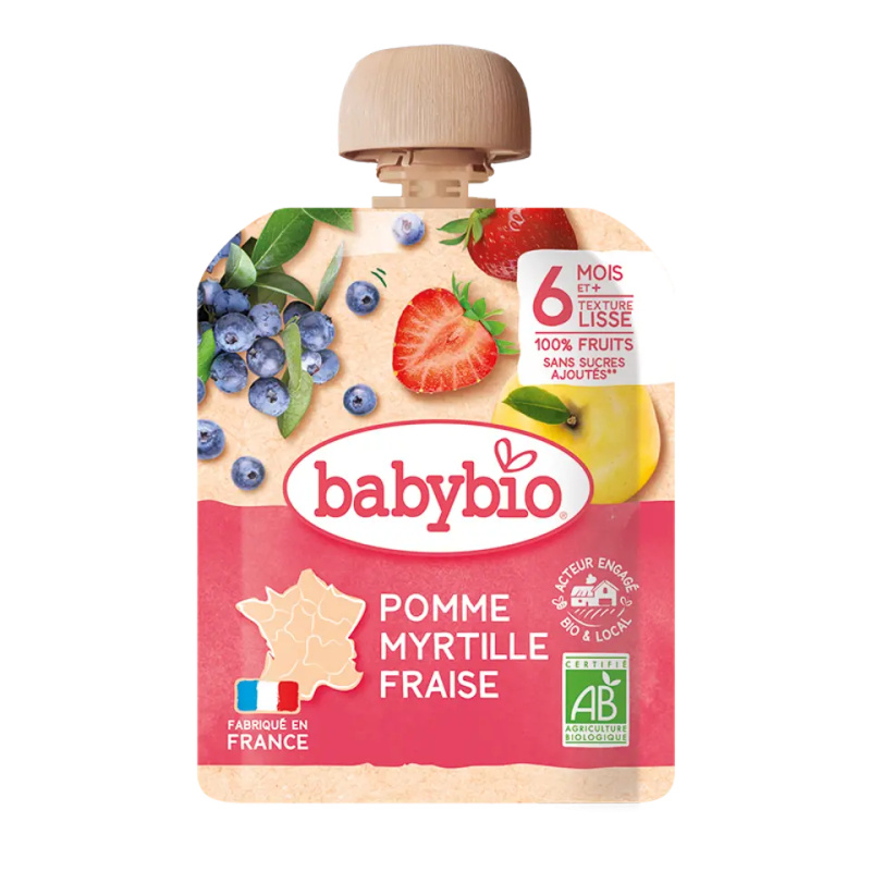 BABYBIO kapsička jablko borůvky jahody 6m+ 90 g