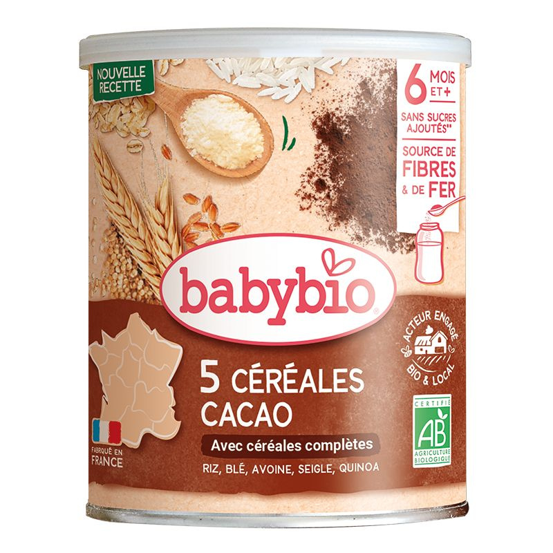 BABYBIO nemléčná obilná kaše s kakaem 220 g