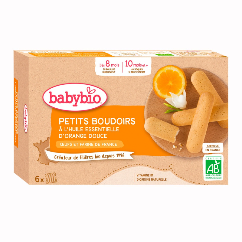 BABYBIO Piškoty s esenciálním olejem sladkého pomeranče 120 g