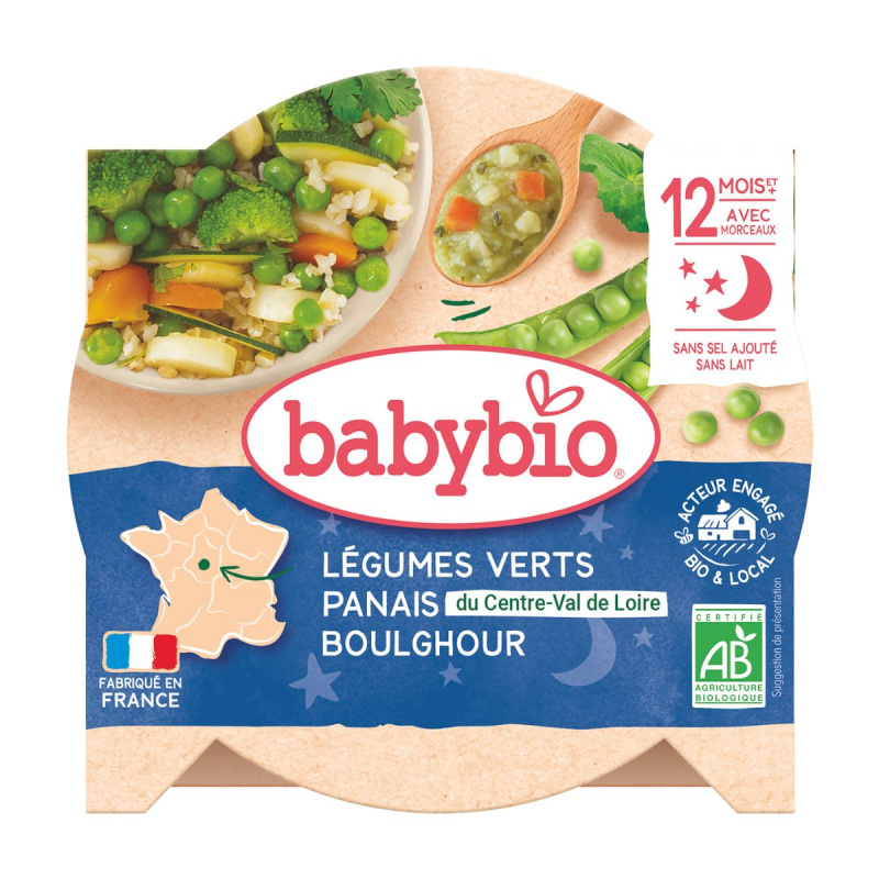 BABYBIO Zelená zelenina pastinák a boulghour s koriandrem 230 g