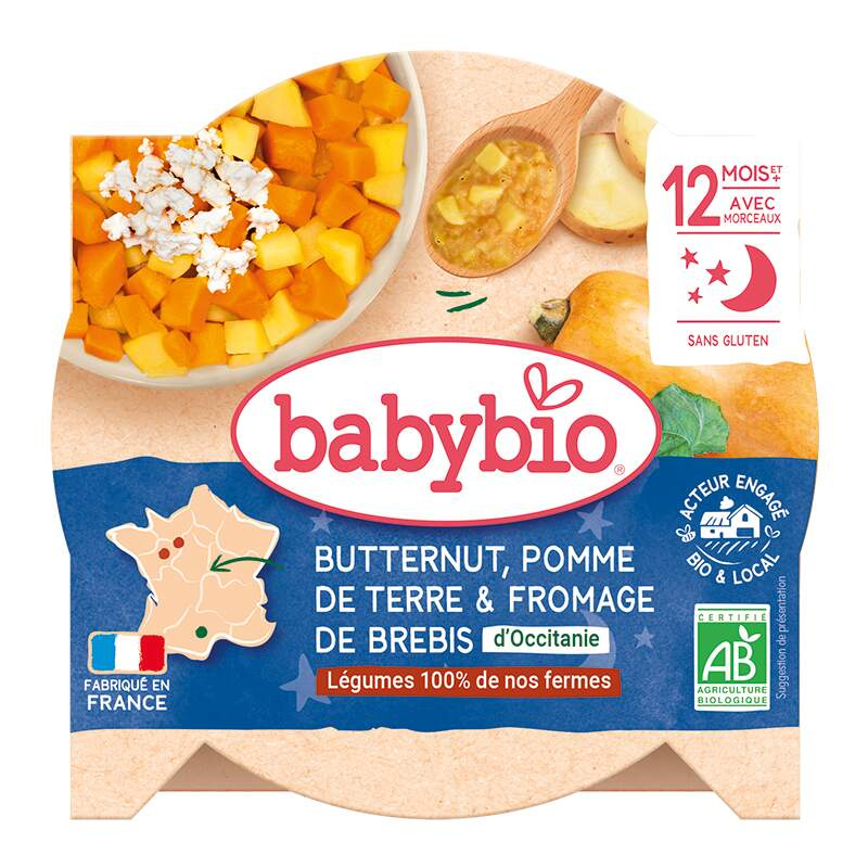 Babybio Máslová dýně, brambory a ovčí sýr 230 g