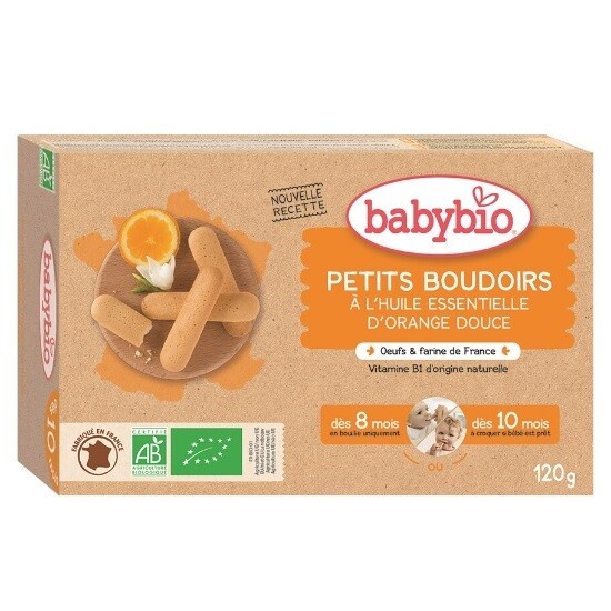 BABYBIO Piškoty s esenciálním olejem sladkého pomeranče 8m+ 120 g