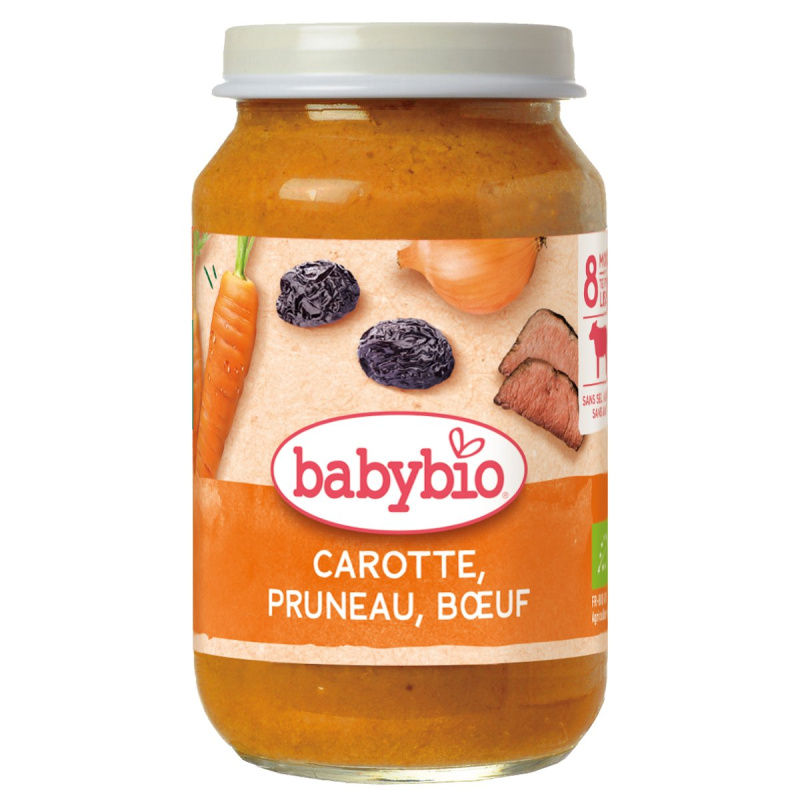 Babybio BIO Mrkev a sušené švestky s hovězím masem