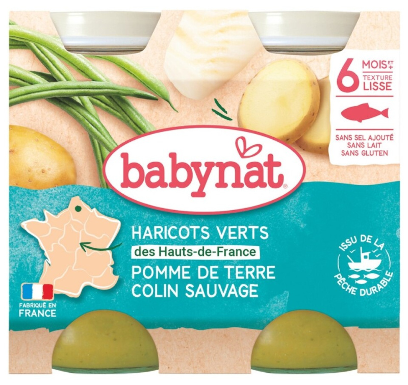 BABYNAT Menu fazolky s bramborem a aljašskou treskou 2 x 200 g