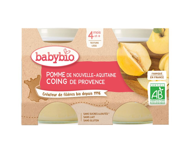 BABYBIO Jablko kdoule z Provence 2 x 130 g
