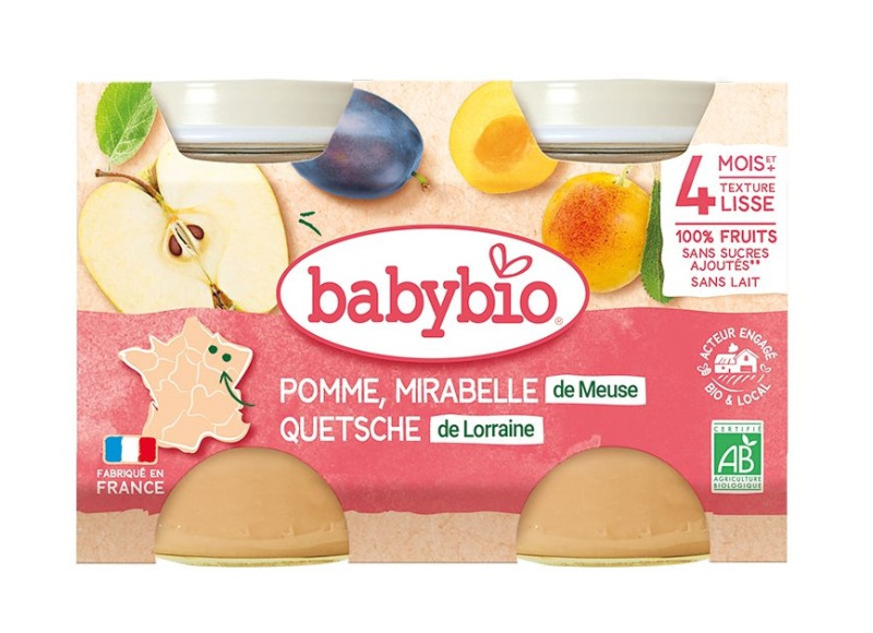 BABYBIO Mirabelky jablko 2x130 g