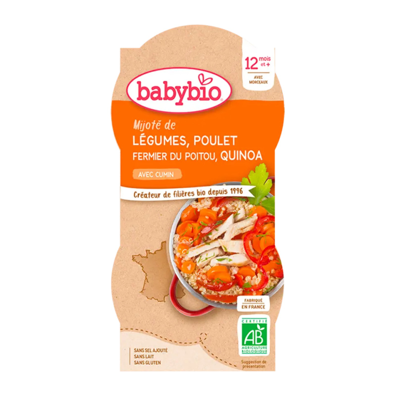 Babybio BIO Zelenina s kuřetem a quinoa (2×200g)