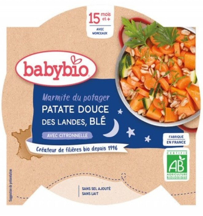Babybio Sladký brambor, mrkev, cuketa a pšenice 260 g