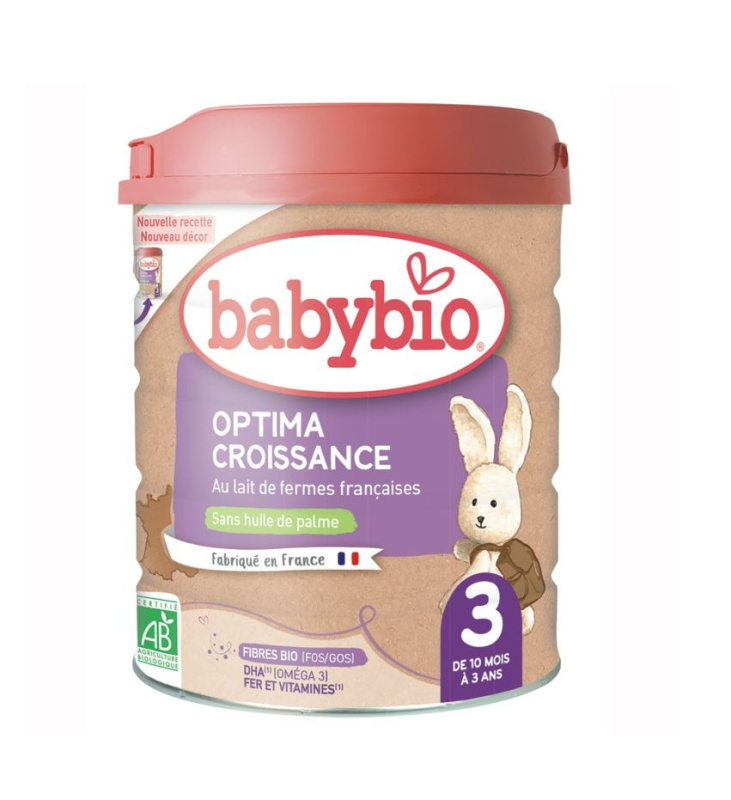 BABYBIO Optima 3 Pokračovací kojenecké mléko od 10 měsíce do 3 let BIO 800 g