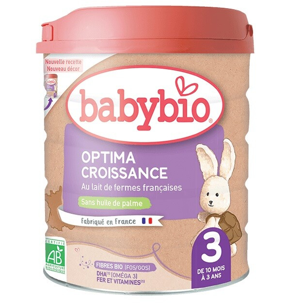BABYBIO Optima 3 Pokračovací kojenecké mléko od 10 měsíce do 3 let BIO 800 g
