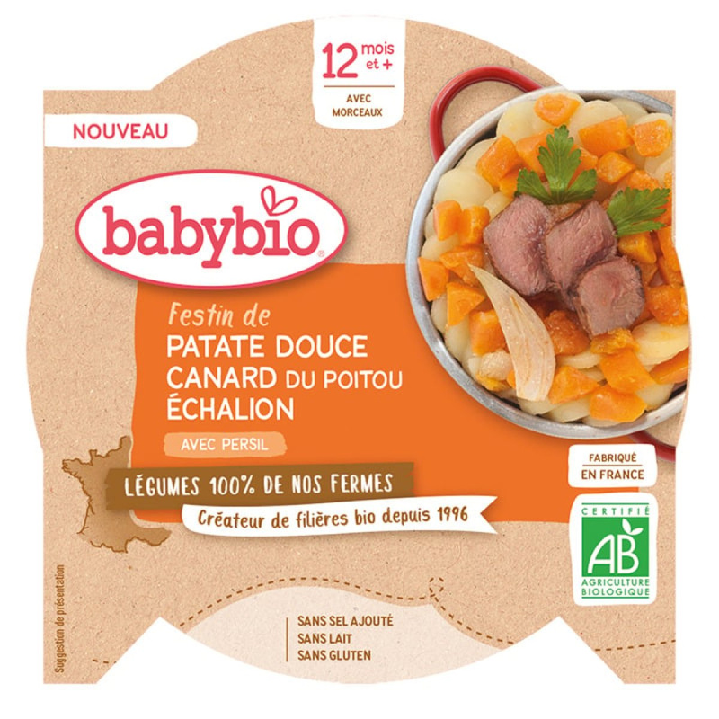 Babybio BIO Sladké brambory s kachnou a šalotkou Echalion