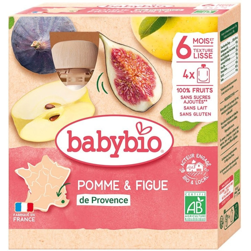 Babybio BIO Ovocná kapsička jablko a fík (4×90 g)